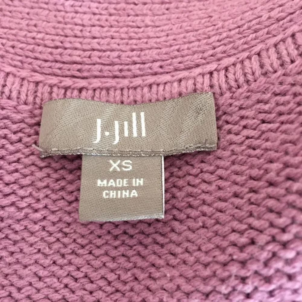 J Jill Cardigan Sweater Jacket Size XS Button-Up Orchid Lavender Pockets Collar - Picture 4 of 9